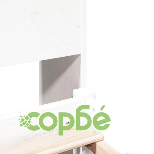 Легло с етажерка за книги от бор масив, бяло, 90x200 см, без матрак ➤ топ цена ➤ sorbe.bg