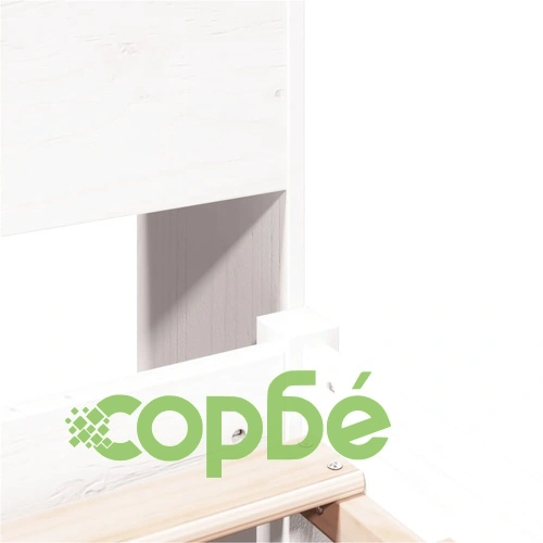 Масивно борово легло с етажерка за книги, 160x200 см, бяло, без матрак ➤ топ цена ➤ sorbe.bg