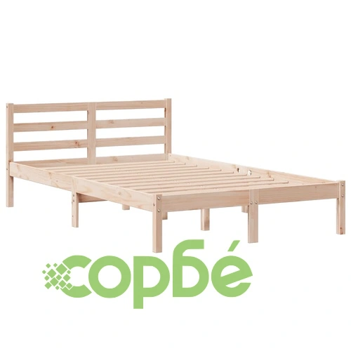 Легло с табла-етажерка за книги, без матрак, 120x200 см, масив от бор ➤ топ цена ➤ sorbe.bg
