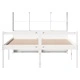 Легло с етажерка за книги от масив бор, 135x190 см, бяло