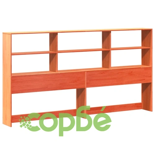 Дървено легло с етажерка за книги от масив бор, 180x200 см, без матрак ➤ топ цена ➤ sorbe.bg