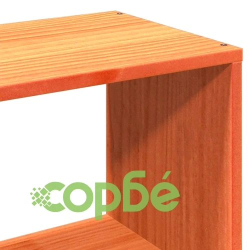 Дървено легло с етажерка за книги от масив бор, 180x200 см, без матрак ➤ топ цена ➤ sorbe.bg