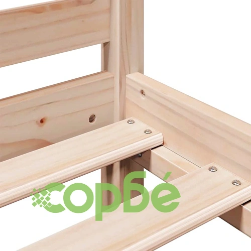 Масивно дървено легло с етажерка за книги от бор, 160x200 см, без матрак ➤ топ цена ➤ sorbe.bg