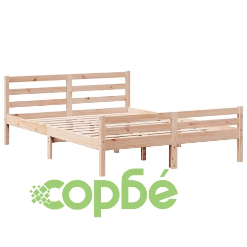 Легло от масив бор с етажерка за книги, 140x190 см, без матрак ➤ топ цена ➤ sorbe.bg