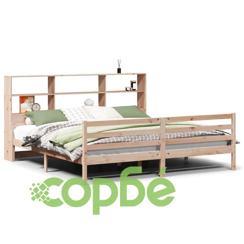 Легло с етажерка от бор масив 180x200 см, без матрак ➤ топ цена ➤ sorbe.bg