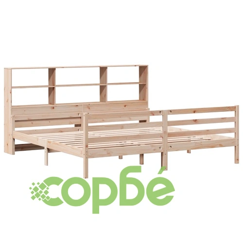 Легло с етажерка от бор масив 180x200 см, без матрак ➤ топ цена ➤ sorbe.bg