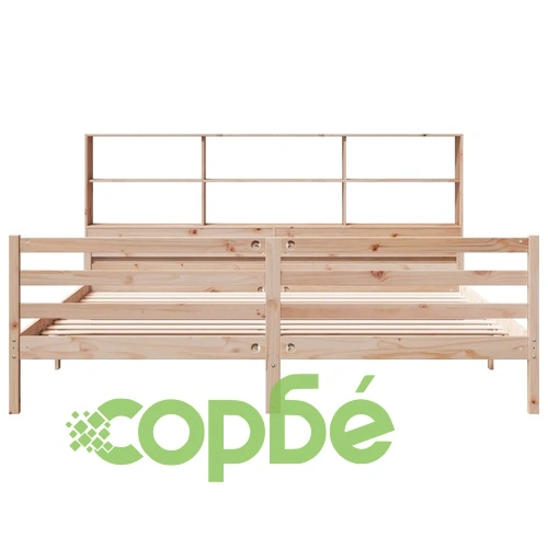 Легло с етажерка от бор масив 180x200 см, без матрак ➤ топ цена ➤ sorbe.bg