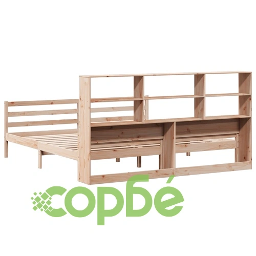 Легло с етажерка от бор масив 180x200 см, без матрак ➤ топ цена ➤ sorbe.bg