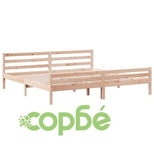 Легло с етажерка от бор масив 180x200 см, без матрак ➤ топ цена ➤ sorbe.bg