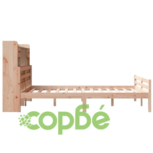 Легло от масивен бор с етажерка за книги, 140x190 см, без матрак ➤ топ цена ➤ sorbe.bg