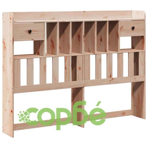 Легло от масивен бор с етажерка за книги, 140x190 см, без матрак ➤ топ цена ➤ sorbe.bg