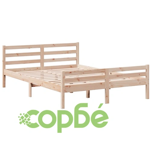 Легло от масивен бор с етажерка за книги, 140x190 см, без матрак ➤ топ цена ➤ sorbe.bg