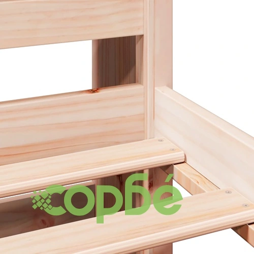 Легло от масивен бор с етажерка за книги, 140x190 см, без матрак ➤ топ цена ➤ sorbe.bg