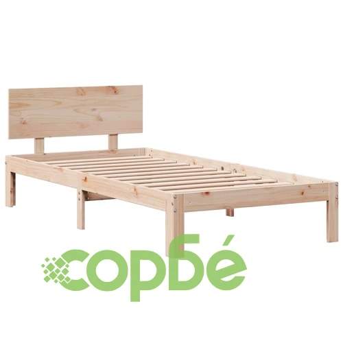 Легло от масивна борова дървесина с рафтове за книги, 75x190 см, без матрак ➤ топ цена ➤ sorbe.bg