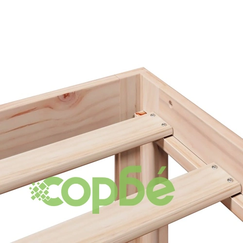 Легло от масивна борова дървесина с рафтове за книги, 75x190 см, без матрак ➤ топ цена ➤ sorbe.bg