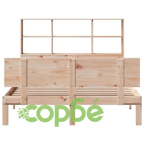 Легло от масивен бор с етажерка за книги, 140x190 см, без матрак ➤ топ цена ➤ sorbe.bg