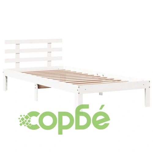 Легло от масивен бор с етажерка за книги, 100x200 см, без матрак ➤ топ цена ➤ sorbe.bg