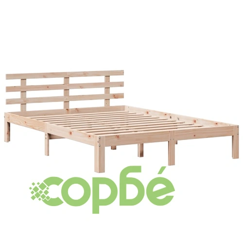 Легло от масивен бор с етажерка за книги, 140x190 см, без матрак ➤ топ цена ➤ sorbe.bg