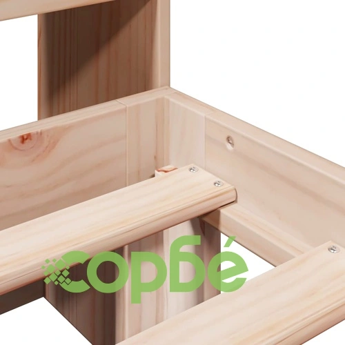 Легло от масивен бор с етажерка за книги, 140x190 см, без матрак ➤ топ цена ➤ sorbe.bg