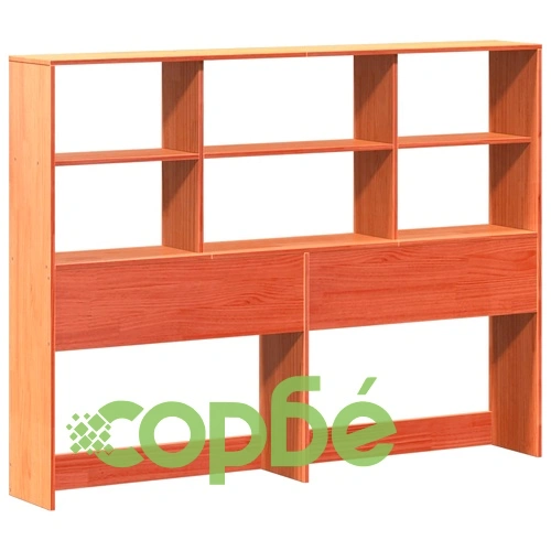 Легло от масив бор с етажерка за книги, 140x190 см, без матрак ➤ топ цена ➤ sorbe.bg