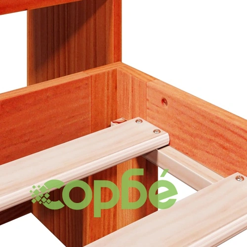 Легло от масив бор с етажерка за книги, 140x190 см, без матрак ➤ топ цена ➤ sorbe.bg