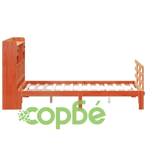 Легло от масивна борова дървесина с етажерка за книги, 160x200 см, без матрак ➤ топ цена ➤ sorbe.bg