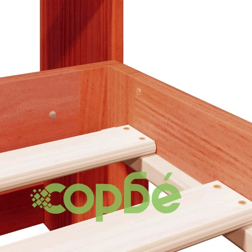 Легло от масивна борова дървесина с етажерка за книги, 160x200 см, без матрак ➤ топ цена ➤ sorbe.bg