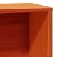 Легло с етажерка за книги от масив бор, 100x200 см, восъчнокафяв цвят