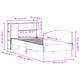 Легло с табла с рафтове за книги, без матрак, 90x200 см, масив от бор