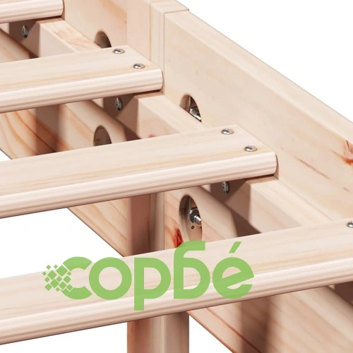 Легло от масивен бор с етажерка за книги, 140x200 см, без матрак ➤ топ цена ➤ sorbe.bg