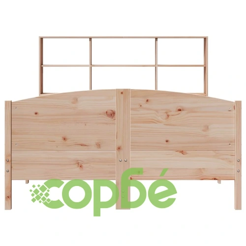 Легло от масивен бор с етажерка за книги, 140x200 см, без матрак ➤ топ цена ➤ sorbe.bg