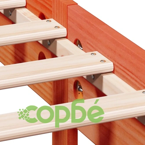 Легло от масивен бор с етажерка за книги, 135x190 см, без матрак ➤ топ цена ➤ sorbe.bg