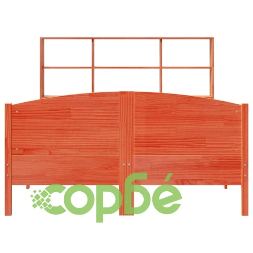 Легло от масивен бор с етажерка за книги, 135x190 см, без матрак ➤ топ цена ➤ sorbe.bg