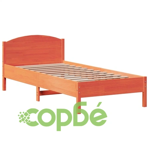 Легло с етажерка за книги от масив бор, 90x190 см, восъчнокафяво ➤ топ цена ➤ sorbe.bg