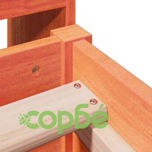 Легло с етажерка за книги от масив бор, 90x190 см, восъчнокафяво ➤ топ цена ➤ sorbe.bg