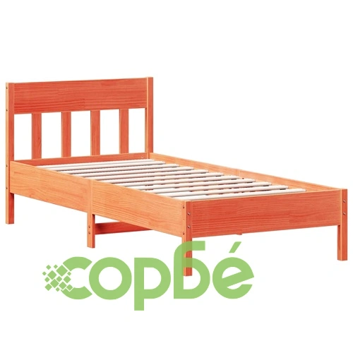 Легло от масив бор с рафтове за книги, 90x190 см, кафяво, без матрак ➤ топ цена ➤ sorbe.bg