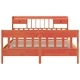 Рамка за легло от масив бор, восъчнокафява, 200x200 см, с място за съхранение