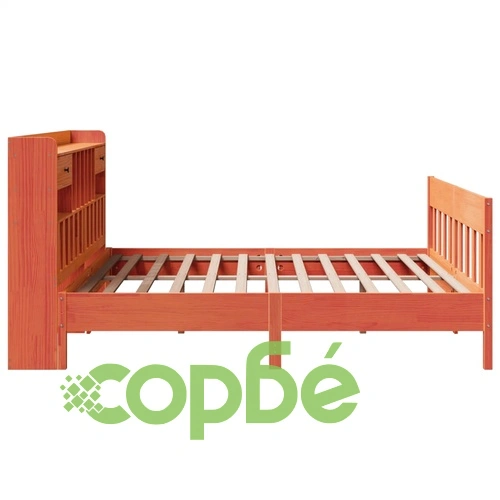 Рамка за легло от масив бор, восъчнокафява, 200x200 см, с място за съхранение ➤ топ цена ➤ sorbe.bg