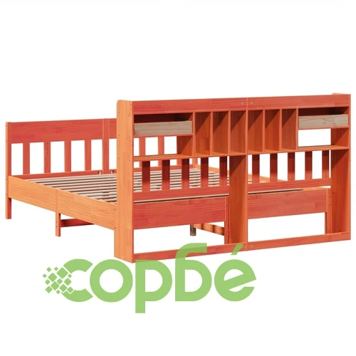 Рамка за легло от масив бор, восъчнокафява, 200x200 см, с място за съхранение ➤ топ цена ➤ sorbe.bg