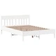 Рамка за легло от масив бор, бяла, 140x200 см, с отделения за съхранение