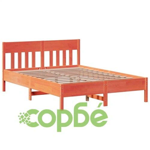 Рамка за легло от масив бор, восъчнокафяв цвят, 140x190 см, с отделения за съхранение ➤ топ цена ➤ sorbe.bg