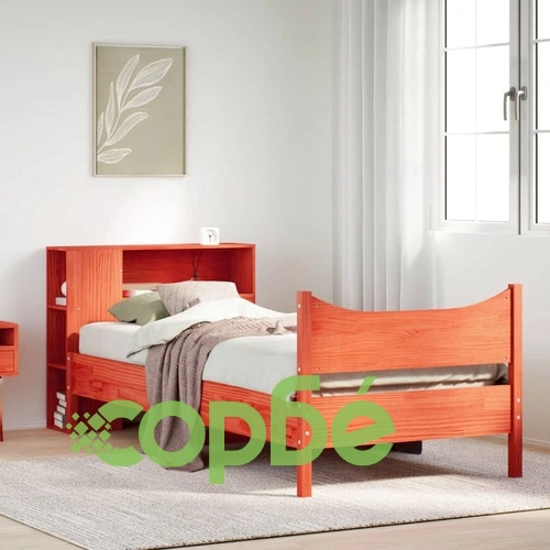 Рамка за легло от масив бор, восъчнокафява, 90x200 см, с отделения за съхранение ➤ топ цена ➤ sorbe.bg