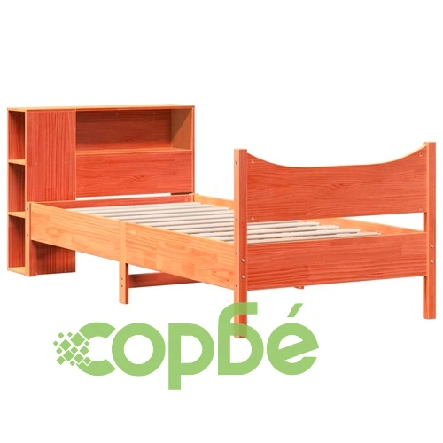 Рамка за легло от масив бор, восъчнокафява, 90x200 см, с отделения за съхранение ➤ топ цена ➤ sorbe.bg