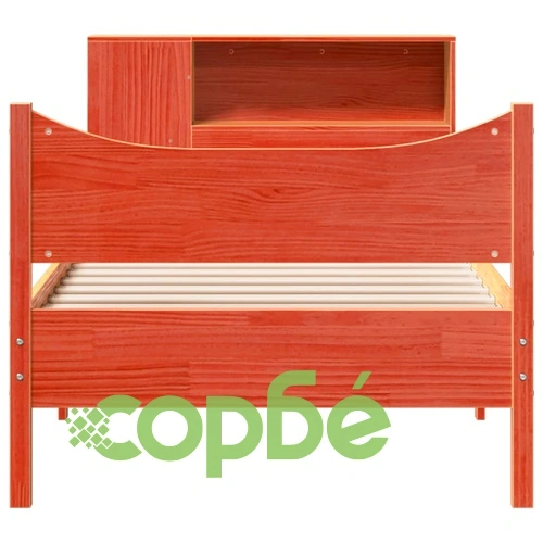 Рамка за легло от масив бор, восъчнокафява, 90x200 см, с отделения за съхранение ➤ топ цена ➤ sorbe.bg