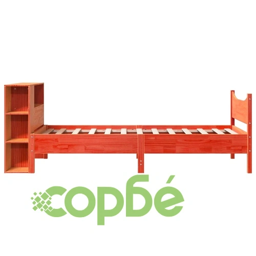 Рамка за легло от масив бор, восъчнокафява, 90x200 см, с отделения за съхранение ➤ топ цена ➤ sorbe.bg