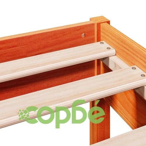 Рамка за легло от масив бор, восъчнокафява, 90x200 см, с отделения за съхранение ➤ топ цена ➤ sorbe.bg