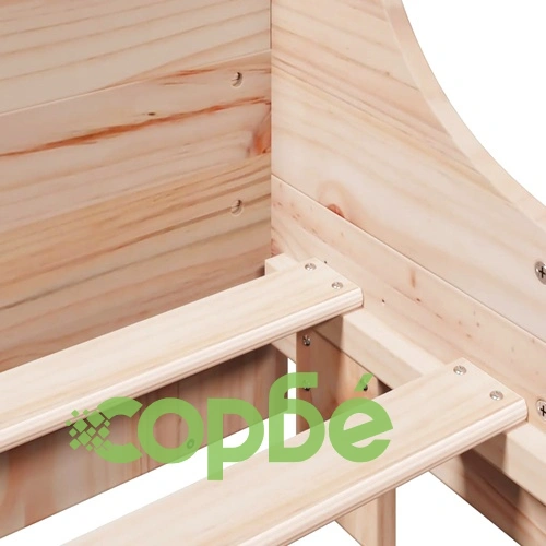 Легло от масивна борова дървесина с етажерка за книги, 120x200 см, без матрак ➤ топ цена ➤ sorbe.bg