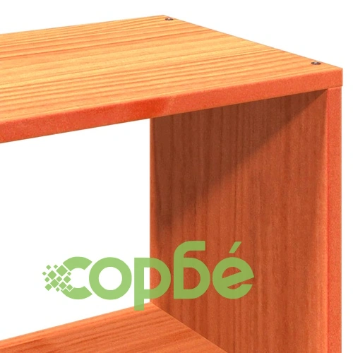 Единично легло от масивна борова дървесина с етажерка за книги, 75x190 см, восъчнокафяво ➤ топ цена ➤ sorbe.bg