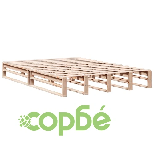 Дървено легло с етажерка за книги от масивна бор, 140x190 см, без матрак ➤ топ цена ➤ sorbe.bg