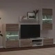 Луксозен комплект от 5 ТВ шкафа с LED осветление - Дъб Сонома от Инженерна дървесина